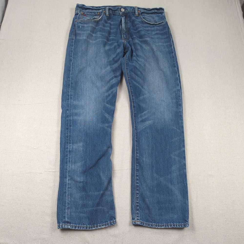 Polo Ralph Lauren Jeans Mens 35x32 Blue 867 Classic Fit Distressed Casual